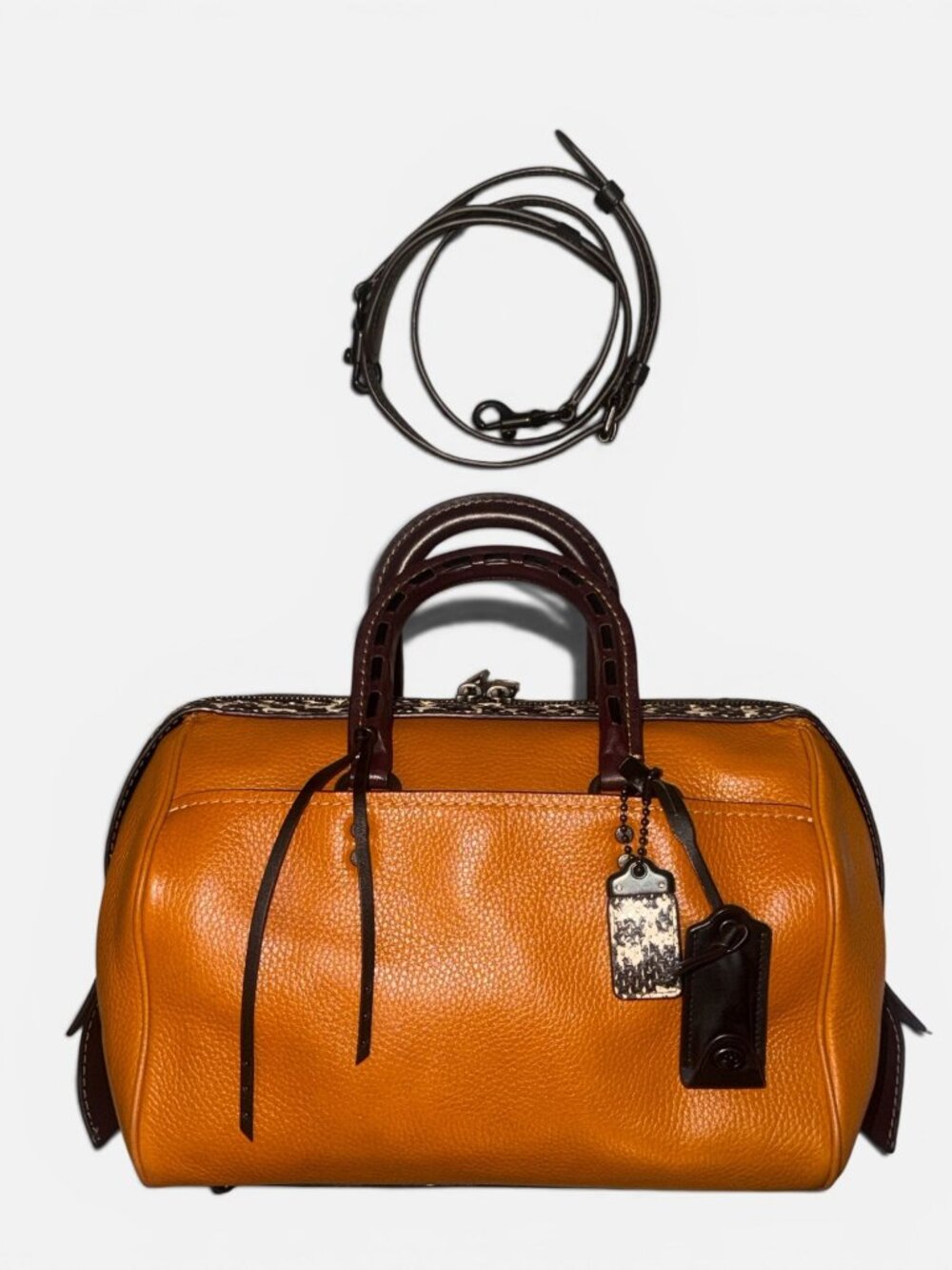 Coach 1941 Rogue Satchel 58841 Butterscotch Pebble Leather Snake Trim Doctor Bag - Picture 4 of 16